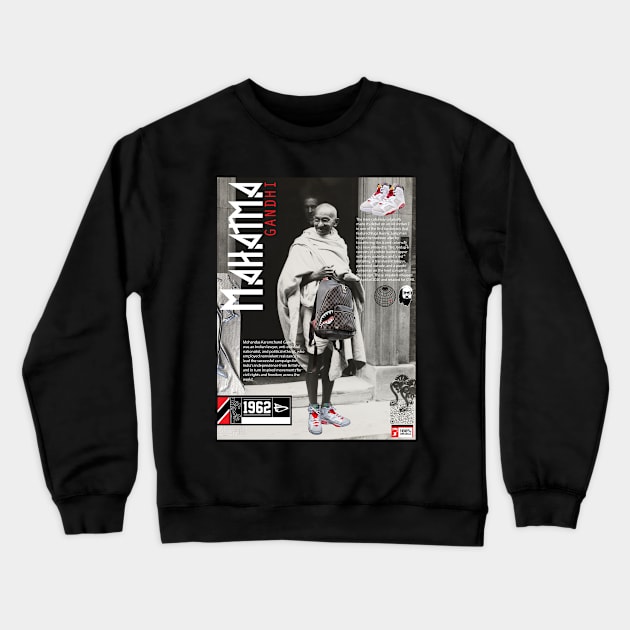 Gandhi Sneakerhead Crewneck Sweatshirt by theofficialdb